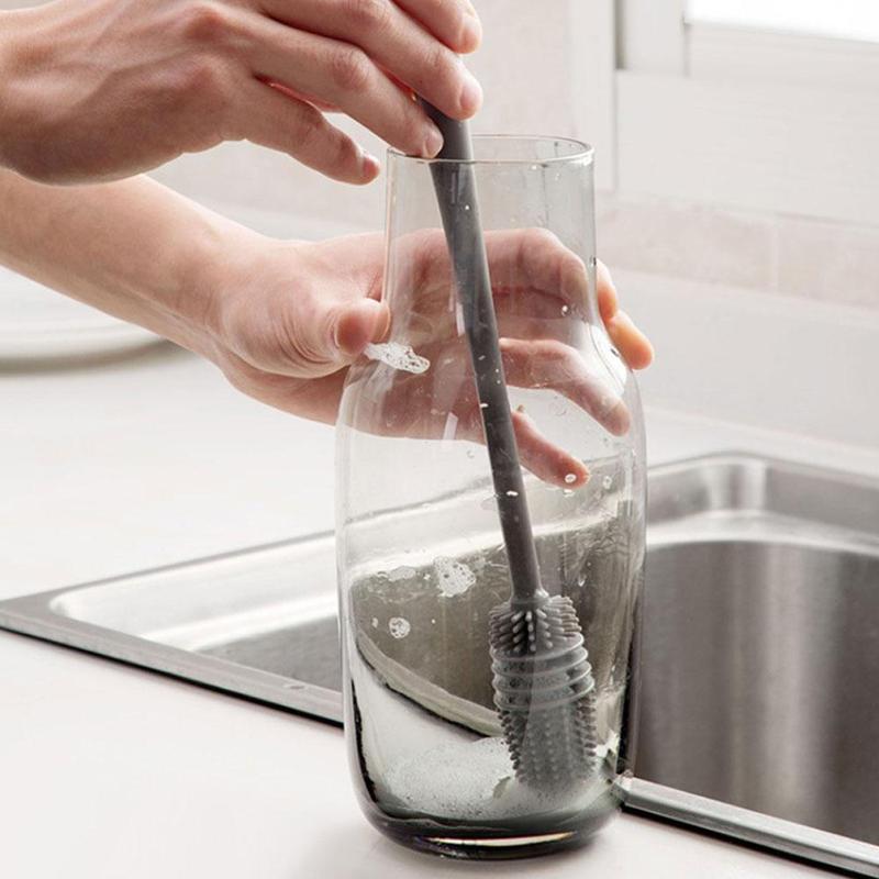Brush designed for cleaning narrow bottles. Brush designed for cleaning narrow bottles.